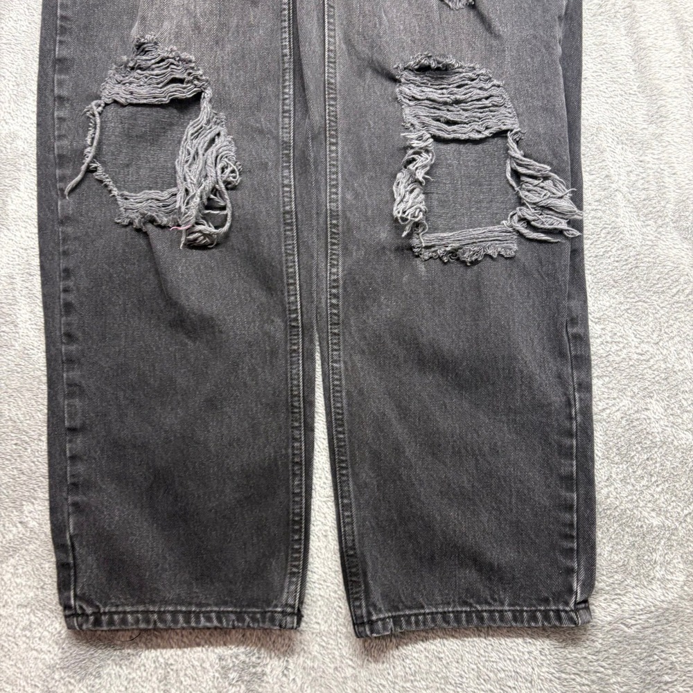BDG High-Rise Baggy Jeans Women 28 Black Excellent Distressed Ripped Denim - Picture 3 of 13
